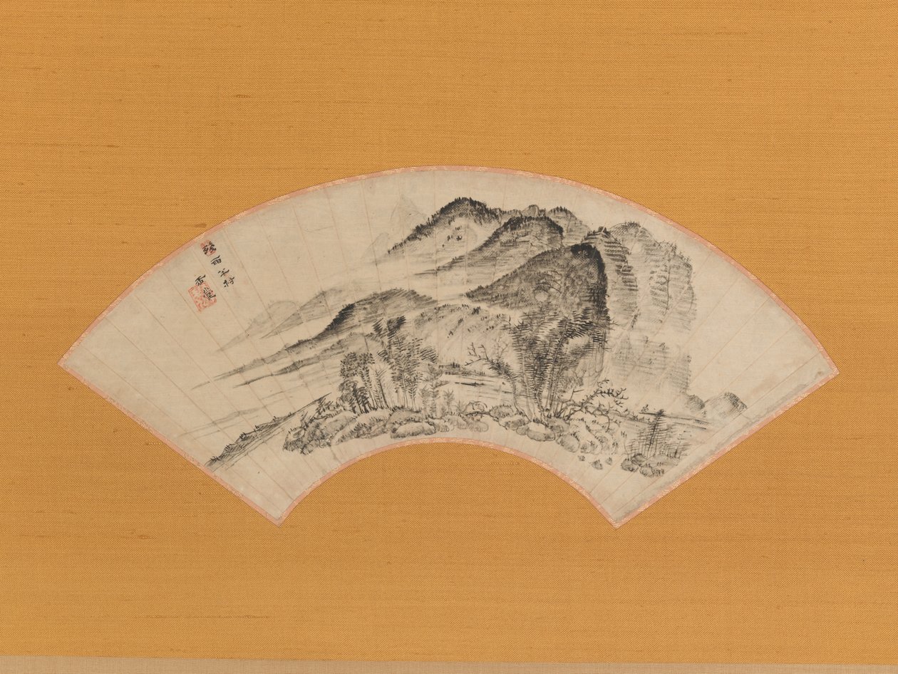 村の半分を覆う長引く雨、カリフォルニア州。 1815-20。 作： 浦上玉堂