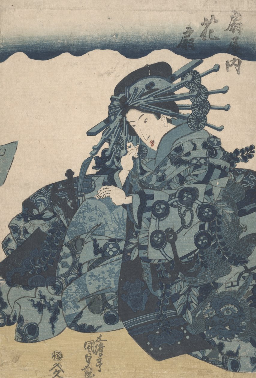 不明なaizuri-eプリント、1830年頃 作： 歌川国貞