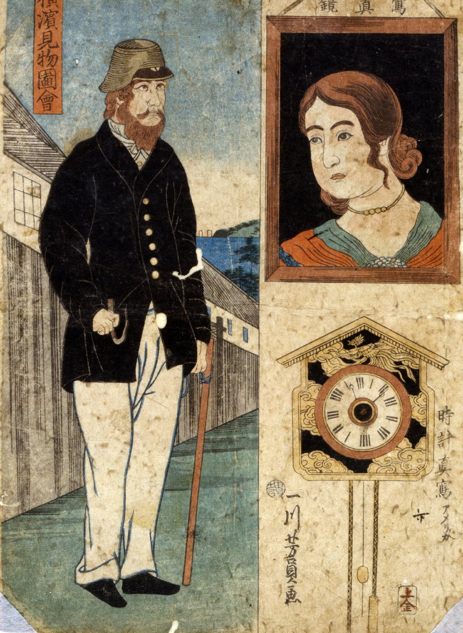 Sights in Yokohama, (Yokohama kenbutsu zue), 1860 作： 歌川義和