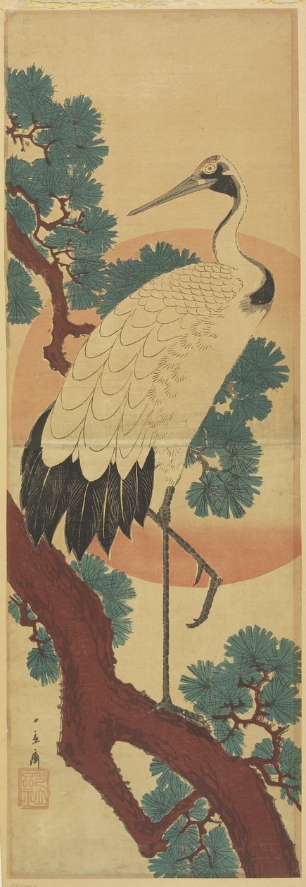 （松の枝の鶴） 作： 歌川広重