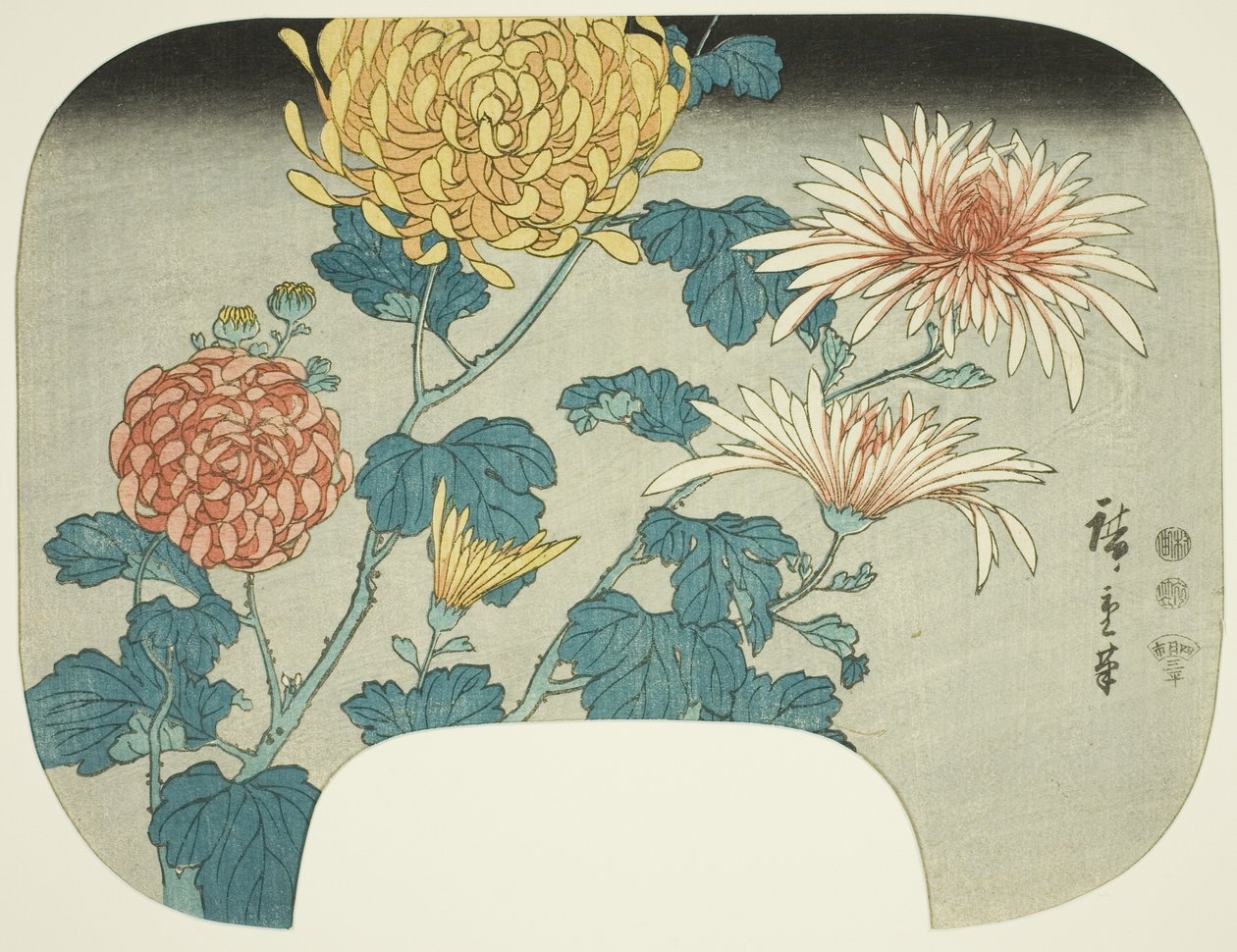 菊 作： 歌川広重