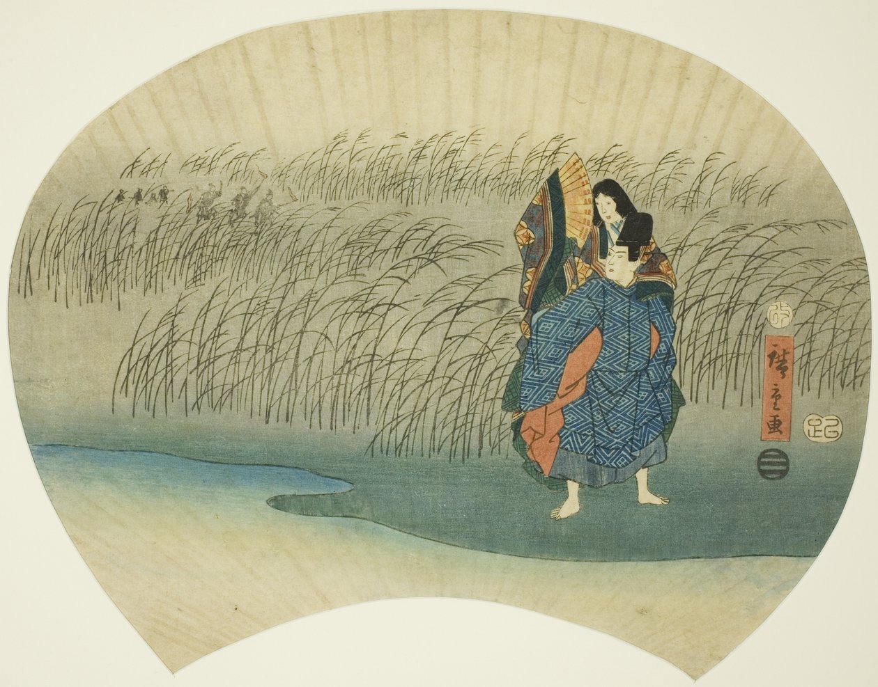 伊勢物語 芥川物語 駆け落ちする夫婦 作： 歌川広重