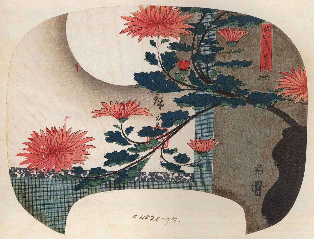 広重、菊 作： 歌川広重