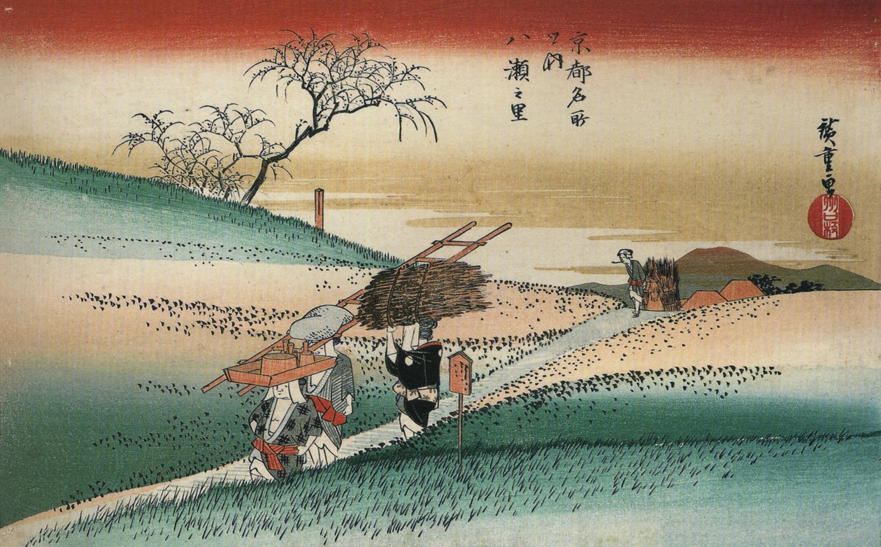広重 野道を歩く女性たち 作： 歌川広重