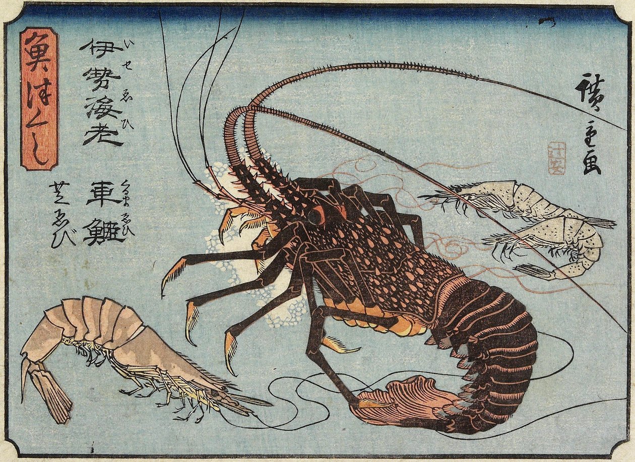 ロブスター、エビとエビ、1830-1844 作： 歌川広重