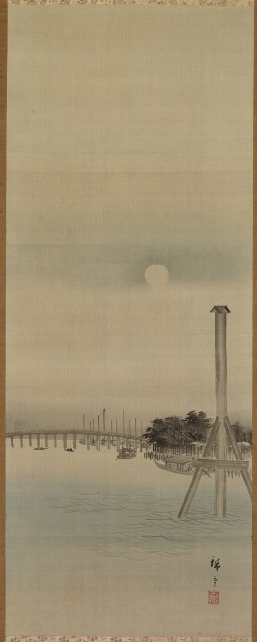 隅田川の夜の風景 作： 歌川広重