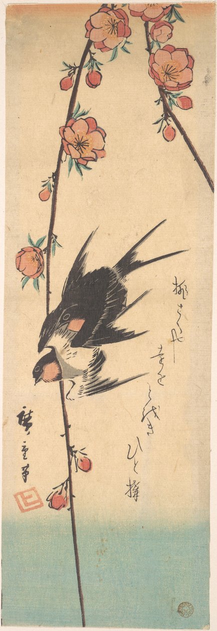 Birnenblüten und Schwalben 作： 歌川広重