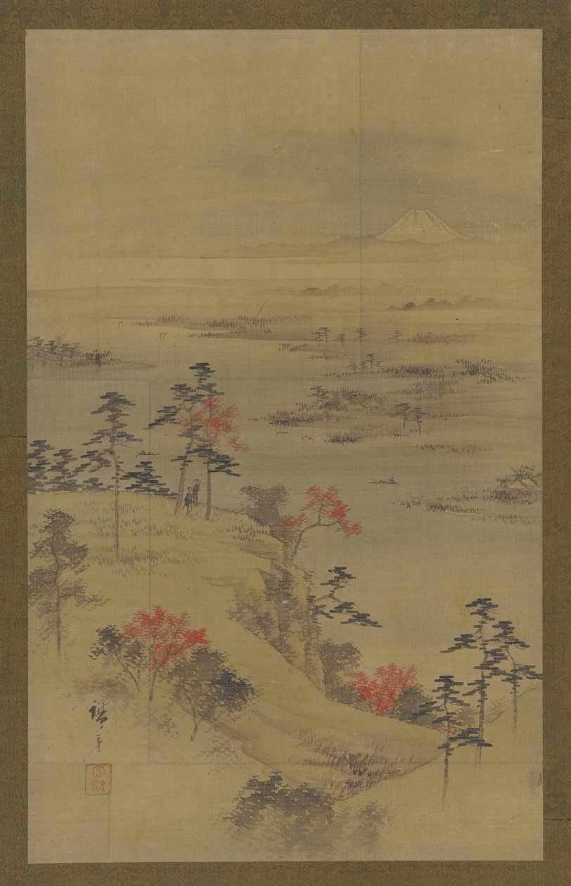 秋の風景、19 世紀半ば。 作： 歌川広重II