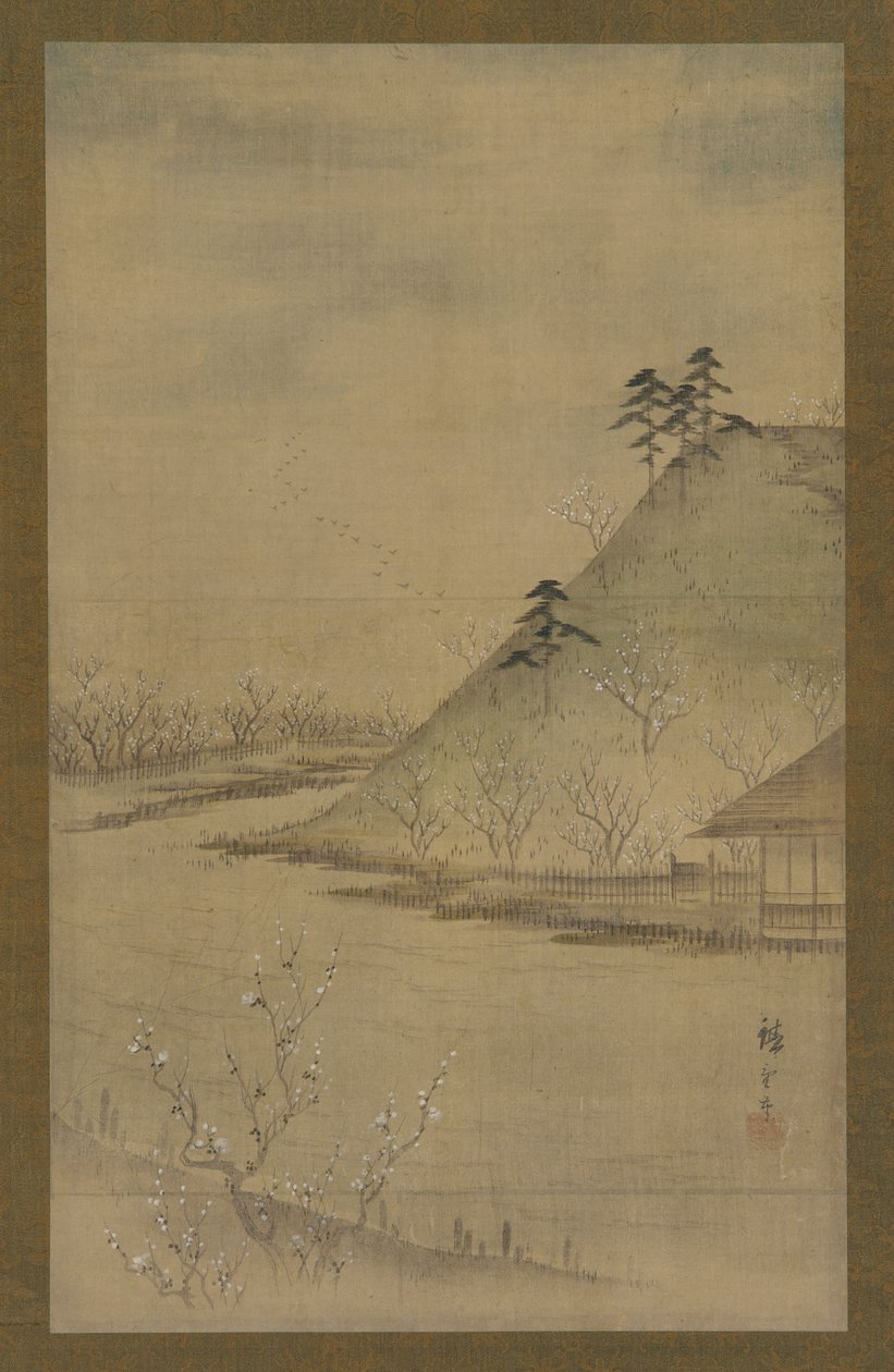 春の風景、19 世紀半ば。 作： 歌川広重II