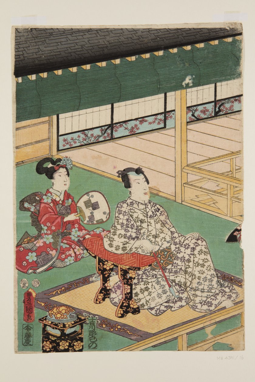 5ヶ月目（皐月）（カラー木版画 作： 歌川国貞