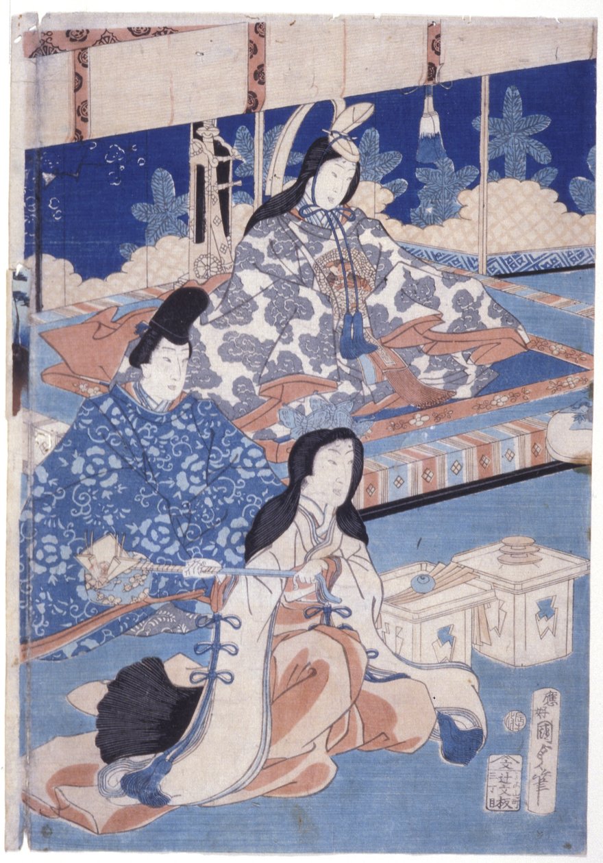 花そろい春の訪れ（色木版画） 作： 歌川国貞II