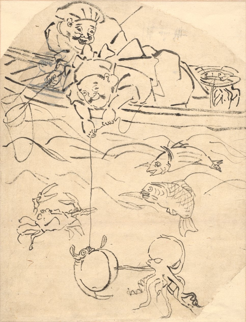 七福神の二大黒と恵比寿 作： 歌川国芳