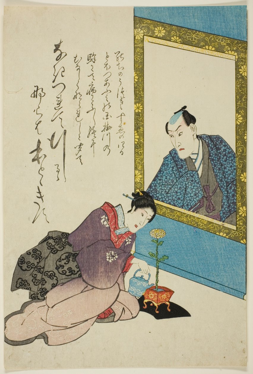三代目尾上菊五郎追悼肖像画 作： 歌川派