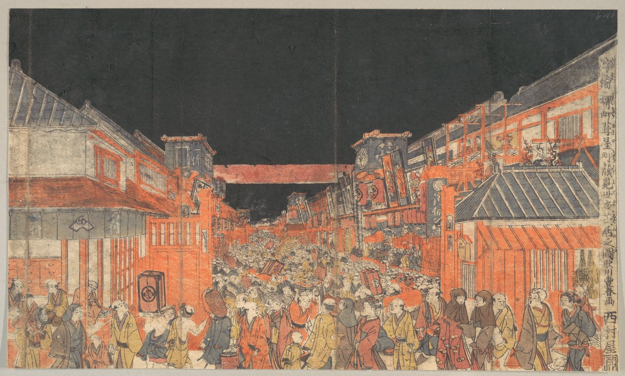 堺町・葺屋町の顔見世芝居図 作： 歌川豊春
