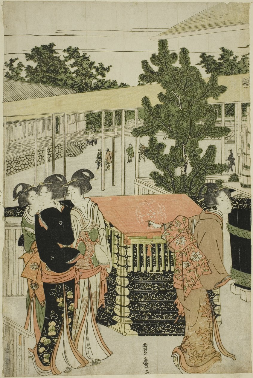 堀之内妙法寺初詣（堀之内妙法寺恵方参りの図） 作： 歌川豊弘