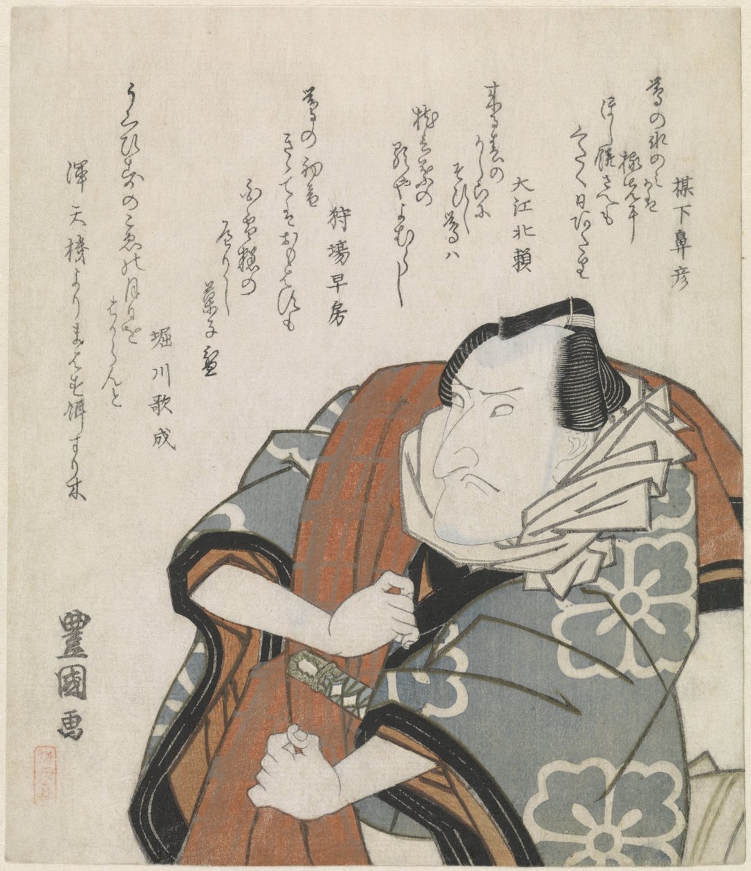 旅する外套を肩にかける男 作： 歌川豊国（I）