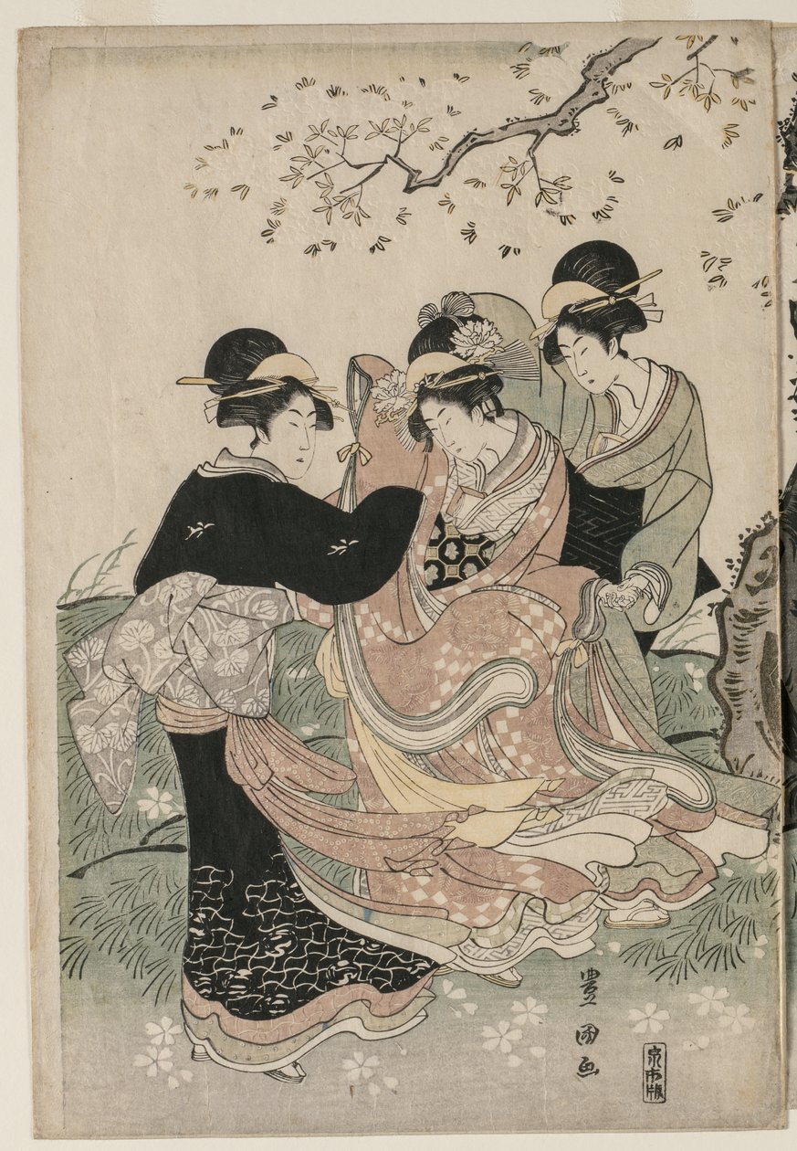 風に舞う桜 作： 歌川豊国