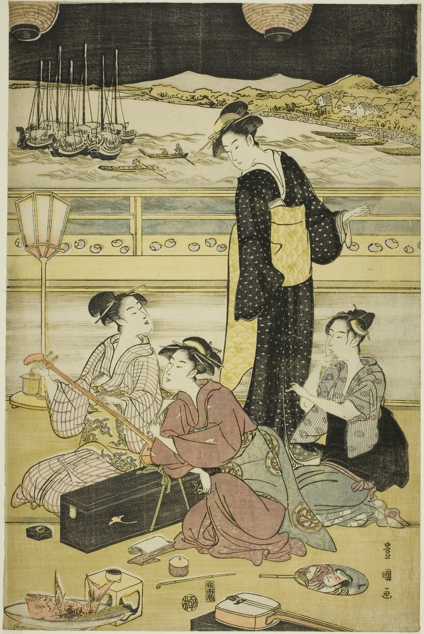 品川での夜会 作： 歌川豊国I