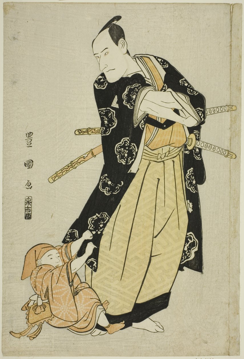 六代目市川團十郎と少年 作： 歌川豊国I