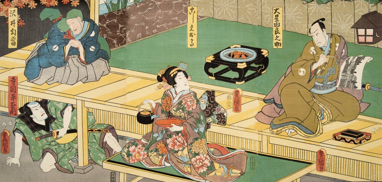 紫渋福（b。978）による 『源氏物語』の場面c。 1860（カラー木版画） 作： 歌川・豊国国芳