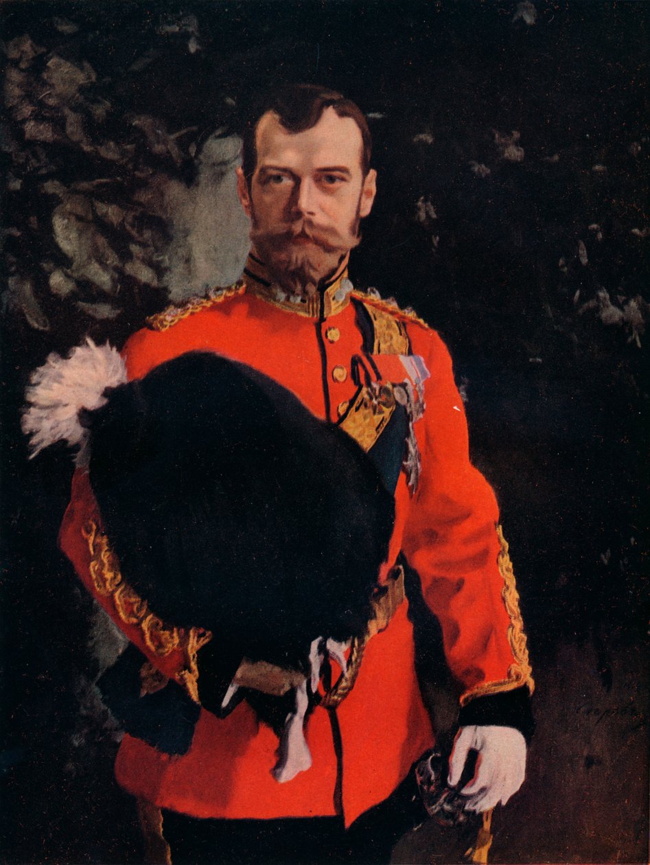 H.I.M. The Emperor Nicholas II.ロイヤル・スコッツ・グレイ大佐」（1902年 作： バレンティン・セロフ
