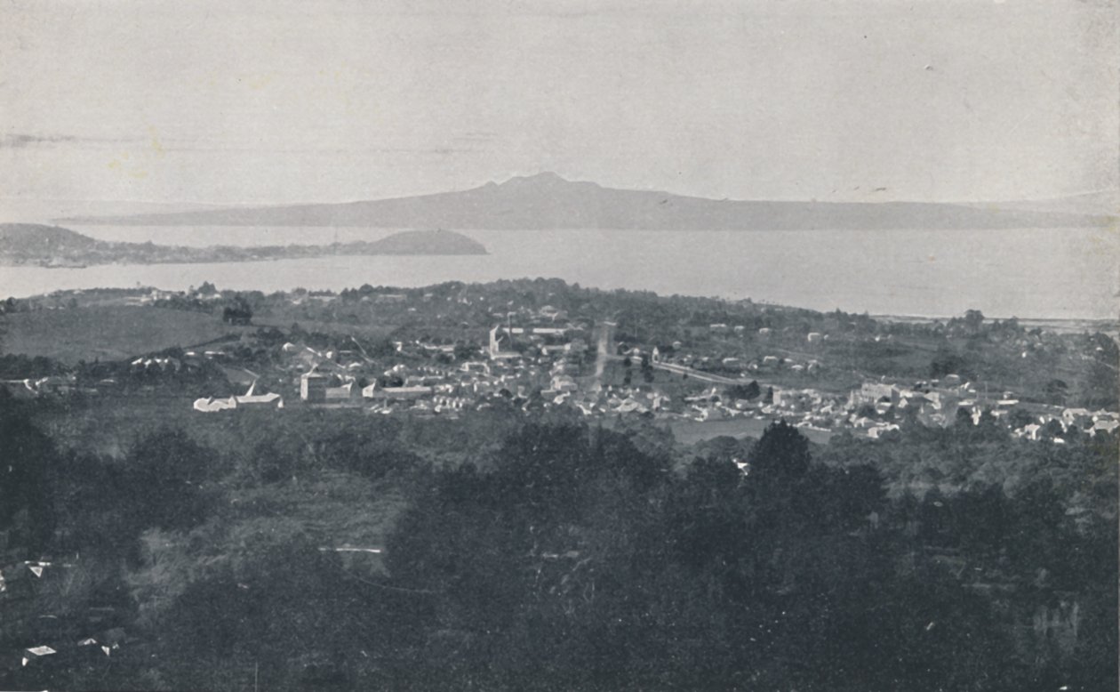 オークランド港、1924 作： バレンタインアンドサンズ