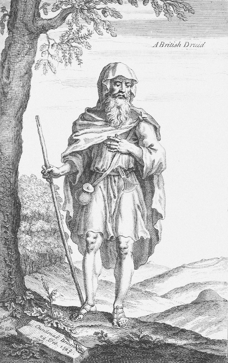 ストーンヘンジのイギリス人ドルイド、ウィリアム・ステュークリー作、1723年 作： Van Der Gucht