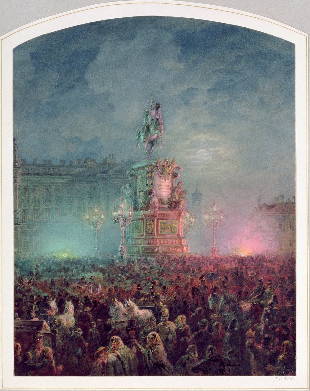 1857年、サンクトペテルブルクでのニコラス1世記念碑の発表 作： ヴァシリ・セメノビッチ・サドヴニコフ