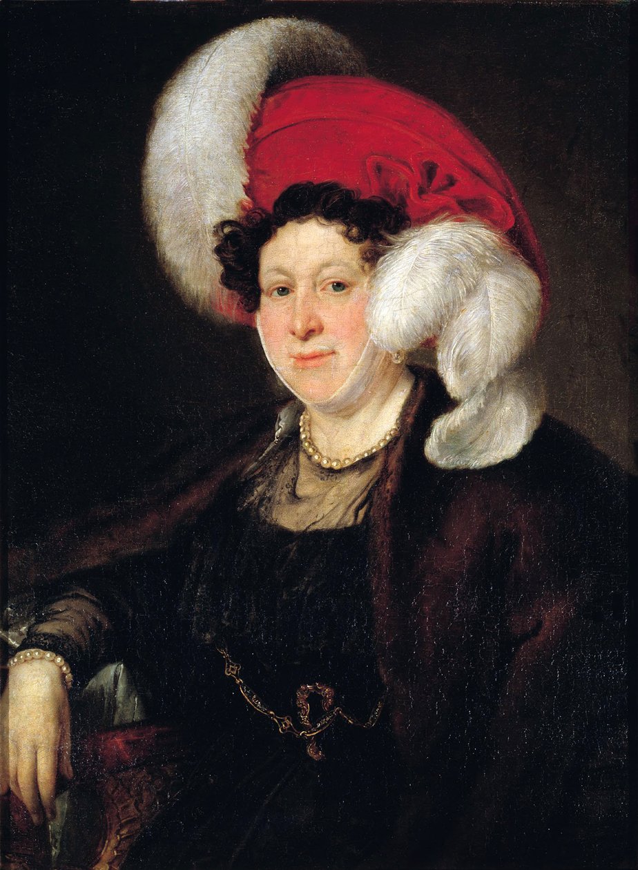 ナタリア伯爵夫人の肖像Alexandrovna Zubova 1775-1844、スヴォーロヴァ、1834 作： ヴァシリアンドレエヴィチトロピニン