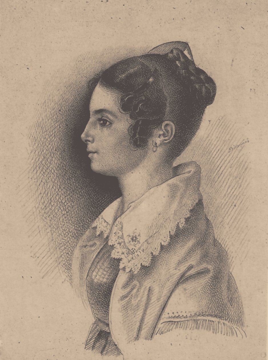 伯爵夫人ヴェラ・フョードロヴナ・ヴャゼムスカヤ（旧姓ガガリーナ） 1790-1886 作： Vasili Fyodorovich Binemann