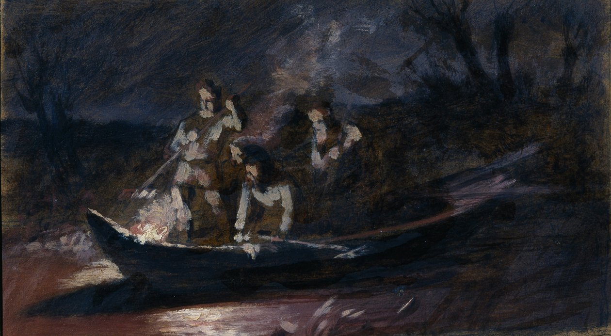 夜槍釣り、1870年代 作： Vasili Grigorevich Perov