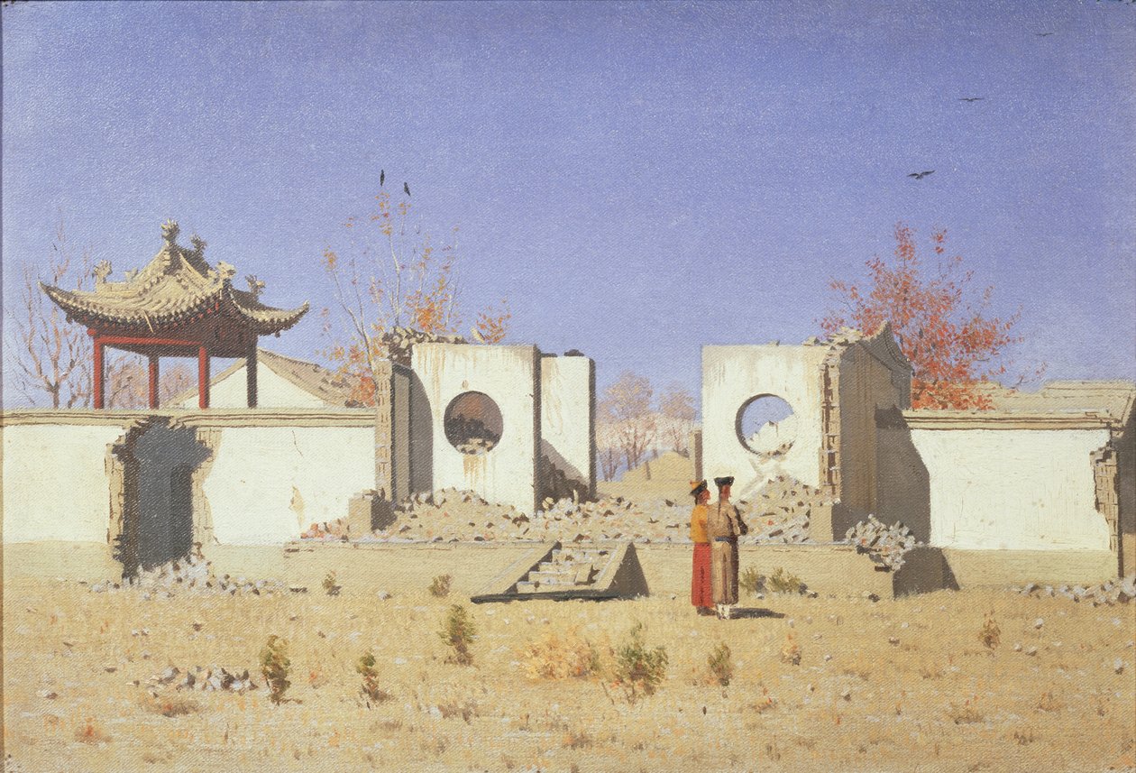アッケントの中国寺院遺跡、1869年〜1870年 作： ヴァシリ・ヴァシリエヴィチ・ベレシチャギン