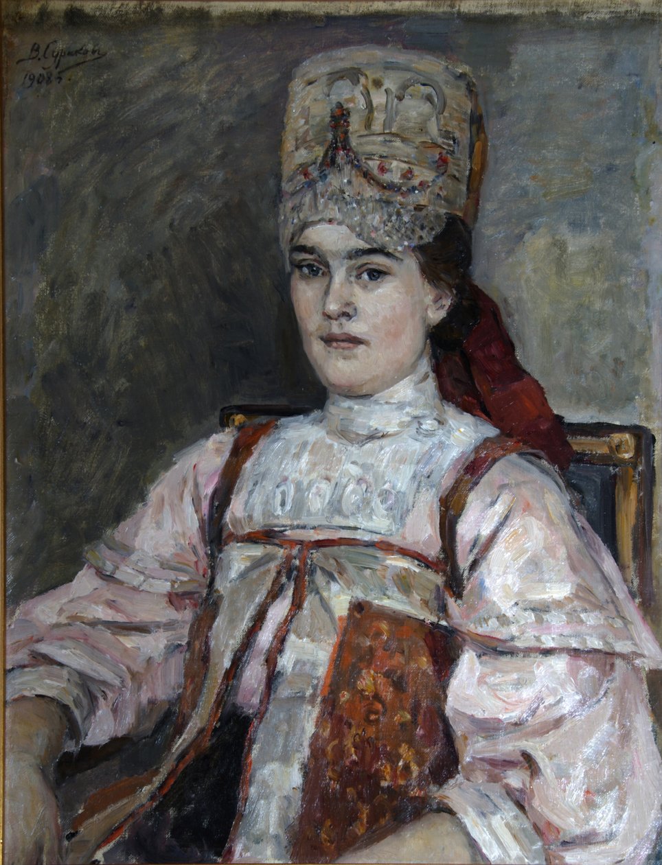 ナタリア・フオドロフナ・マトベイワの肖像、1908 作： ヴァシリー・イワノビッチ・スリコフ