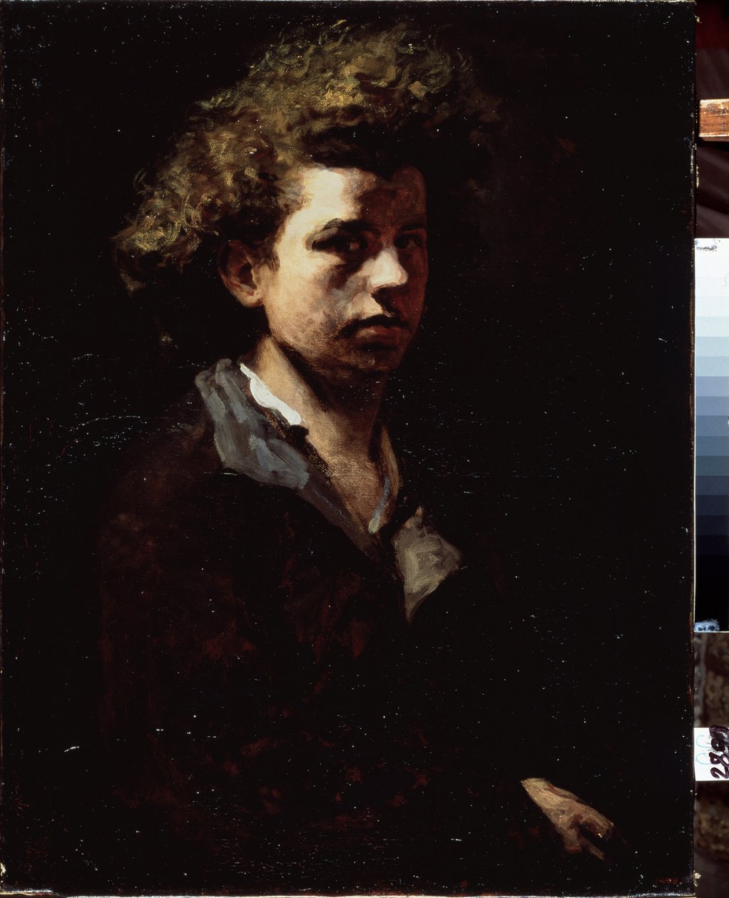 自画像。 Vasili Maximovich Maximov（1844-1911）による絵画、キャンバスに油彩 作： ヴァシリー・マキシモフ