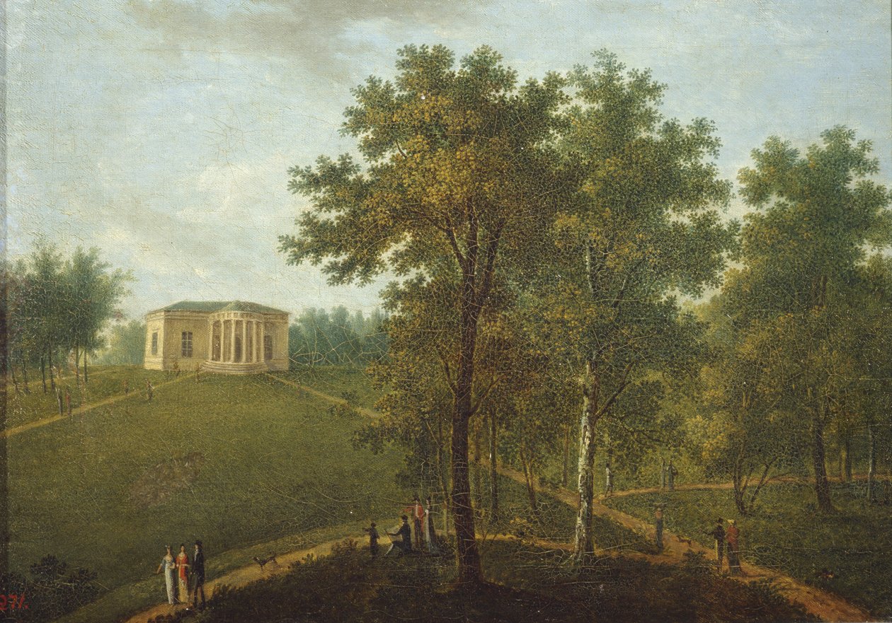 真実の神殿。 クラキン エステート ナデジディノの公園での眺め、1790 年代の終わり 作： Vasily Petrovich Prichetnikov