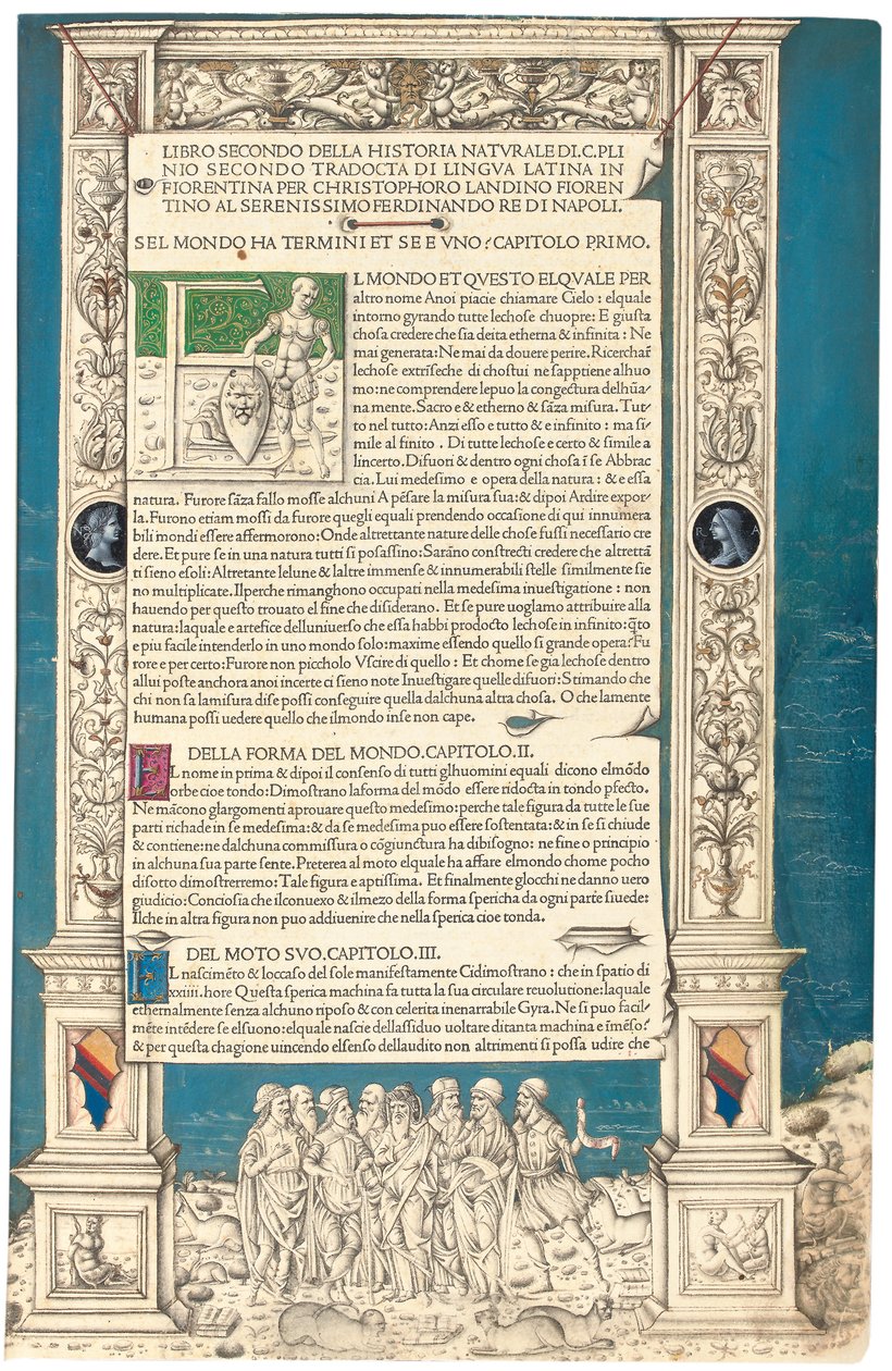 プリニウス・プリニウスによる「ヒストリア・ナチュラリス」、1476年 作： ベネチアンスクール