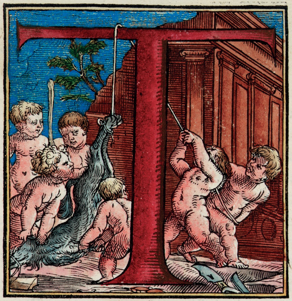 最初のT、AndreasVesaliusによる「TheHumanBodyfabrica」のページからの詳細 作： ベネチアンスクール