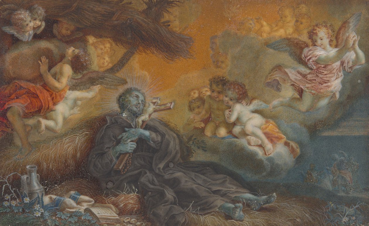 聖フランシスコ・ザビエルの死 1750年頃 油彩・ベラム 作： ベロニカ・スターン