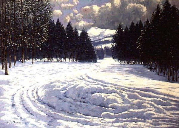 雪に覆われたクリアのそりトラック 作： ビクター・オルガイ