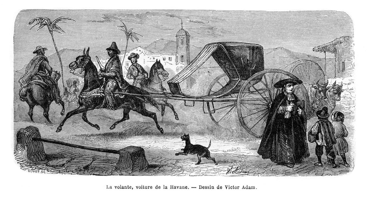 キャリッジ、ハバナ、キューバ、1859年。 作： ビクター・アダム