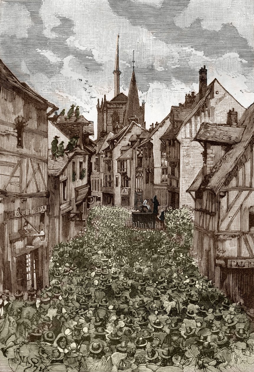 Affaire des possedes de Loudun (demons de Loudun) 1630 年頃: 魔女狩りで、悪魔と協定を結び、修道女の魔法を持っていると非難したとされるフランスの司祭 Urbain Grandier (1590-1634) が、肉屋で焼かれた - ( 都会のグランディエ、フレン 作： ビクター・アーマン・ポワソン