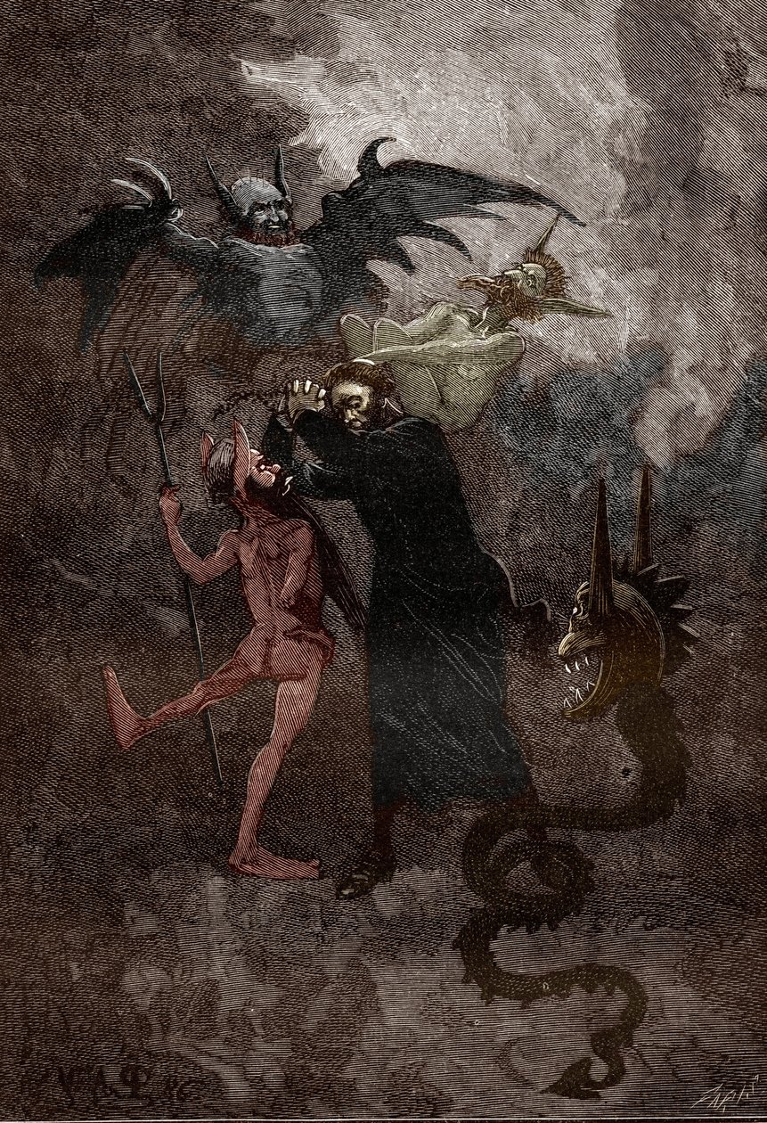1630 年頃の Loudun (Loudun の悪魔) の所有者の事件: イエズス会の司祭 Jean-Joseph (Jean Joseph) Surin (1600-1665) によって悪魔 Isaacarum (Isacaron) が狩られる (イエズス会の司祭 Surin と悪魔 Isaacarum の間の戦い、の出来事をたどる 作： ヴィクトル・アルマン・ポアソン