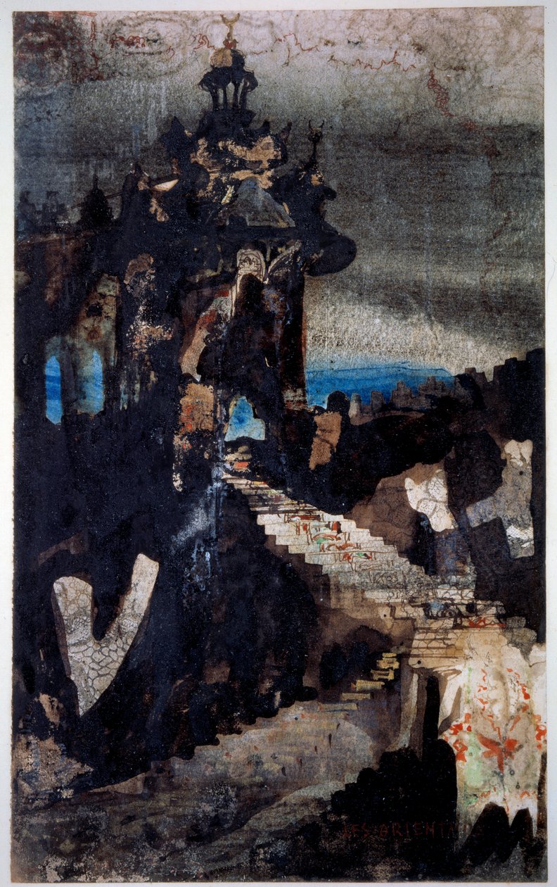 Les Orientales ヴィクトル・ユーゴー（1802-1885）のペン、グワッシュ、水彩画を描く 1855-1856年。パリ、B.N. 作： ビクター・ユーゴー