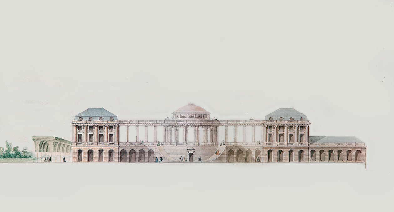 Chateau du Bouilh、Saint Andre de Cubzac、Aquitaine、c.1787（ペン、インク、トイレ）の最初のデザイン 作： ビクター・ルイ