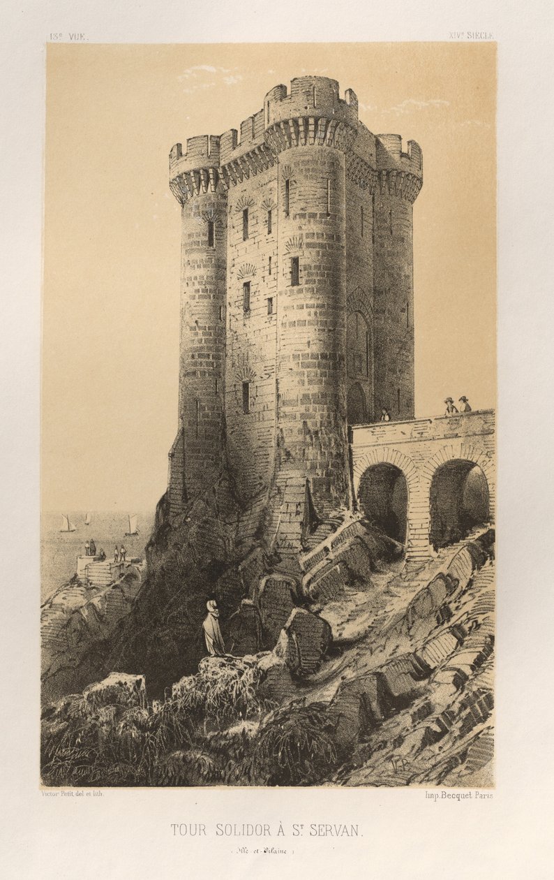 ... Pl。13、Tour Solidor a St. Servan Ille-et-Vilaine、1860。 作： ビクタープチ