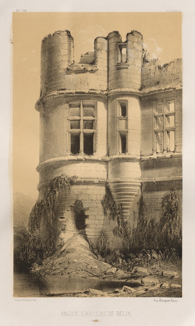 ... Pl 99、旧ベレンサルト城、1860年。 作： ビクタープチ