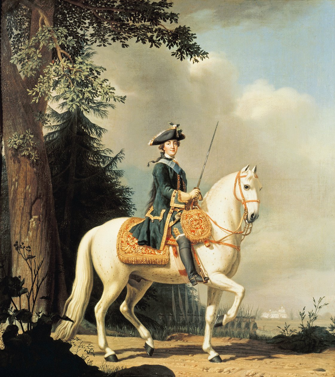 キャサリン2世の乗馬の肖像II（1729-96）ロシア大王 作： ヴィギリウス・エリクセン