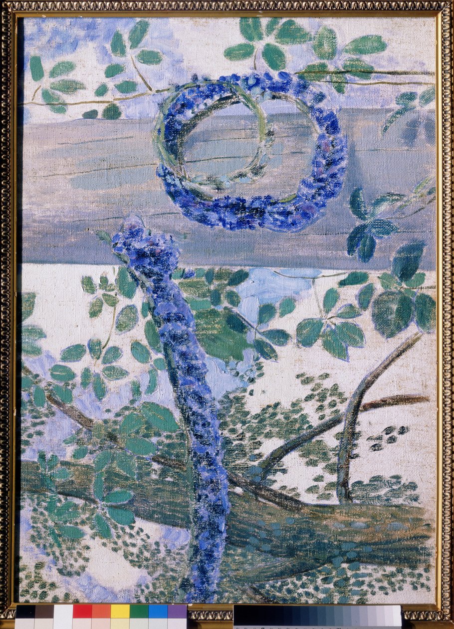 ""Les garlandes de bleuets"" Peinture de Viktor (Victor) Borisov-Musatov (Borisov Musatov) (1870-1905) 1905 State Tretyakov Gallery、モスクワ 作： ヴィクトル・エルピディフォロヴィチ・ボリソフ・ムサトフ