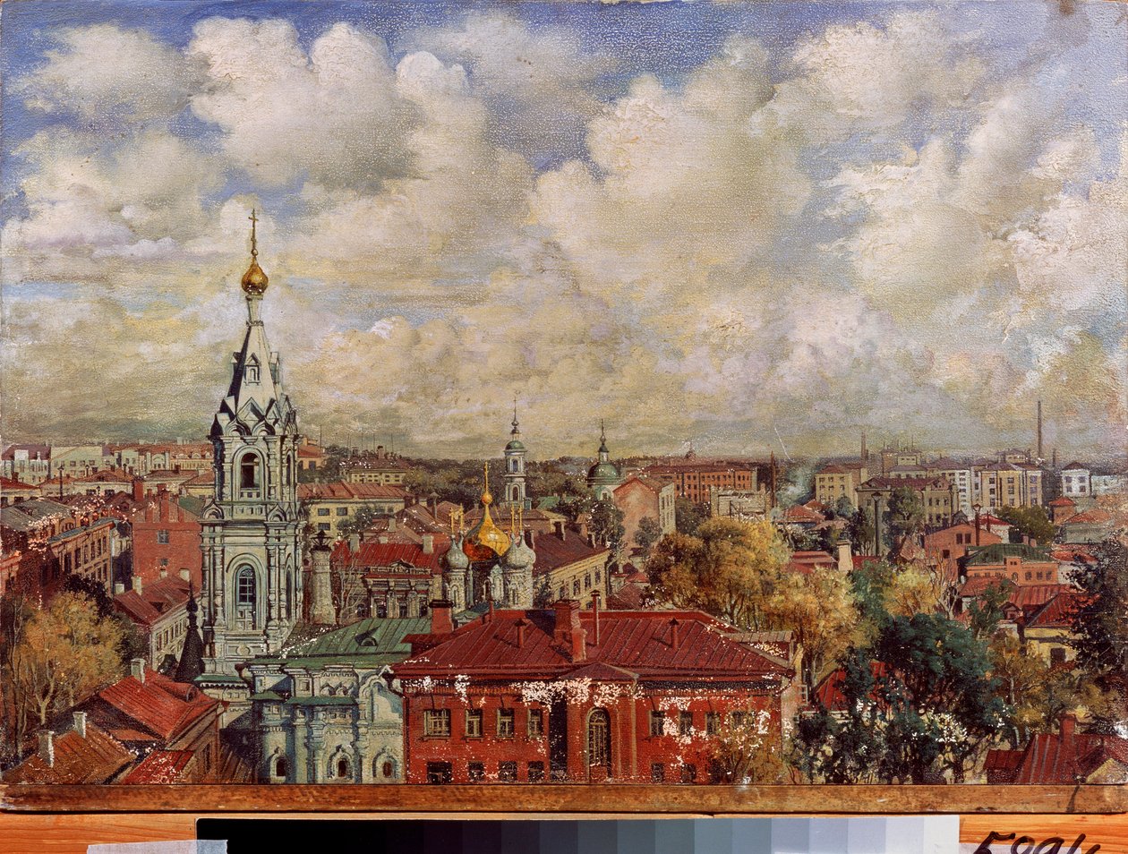 モスクワ (ロシア) - Viktor Jakovlevich Yakovlev (1844-?) による絵画、キャンバスに油彩、ロシア美術 作： ヴィクトル・ヤコブレビッチ・ヤコブレフ