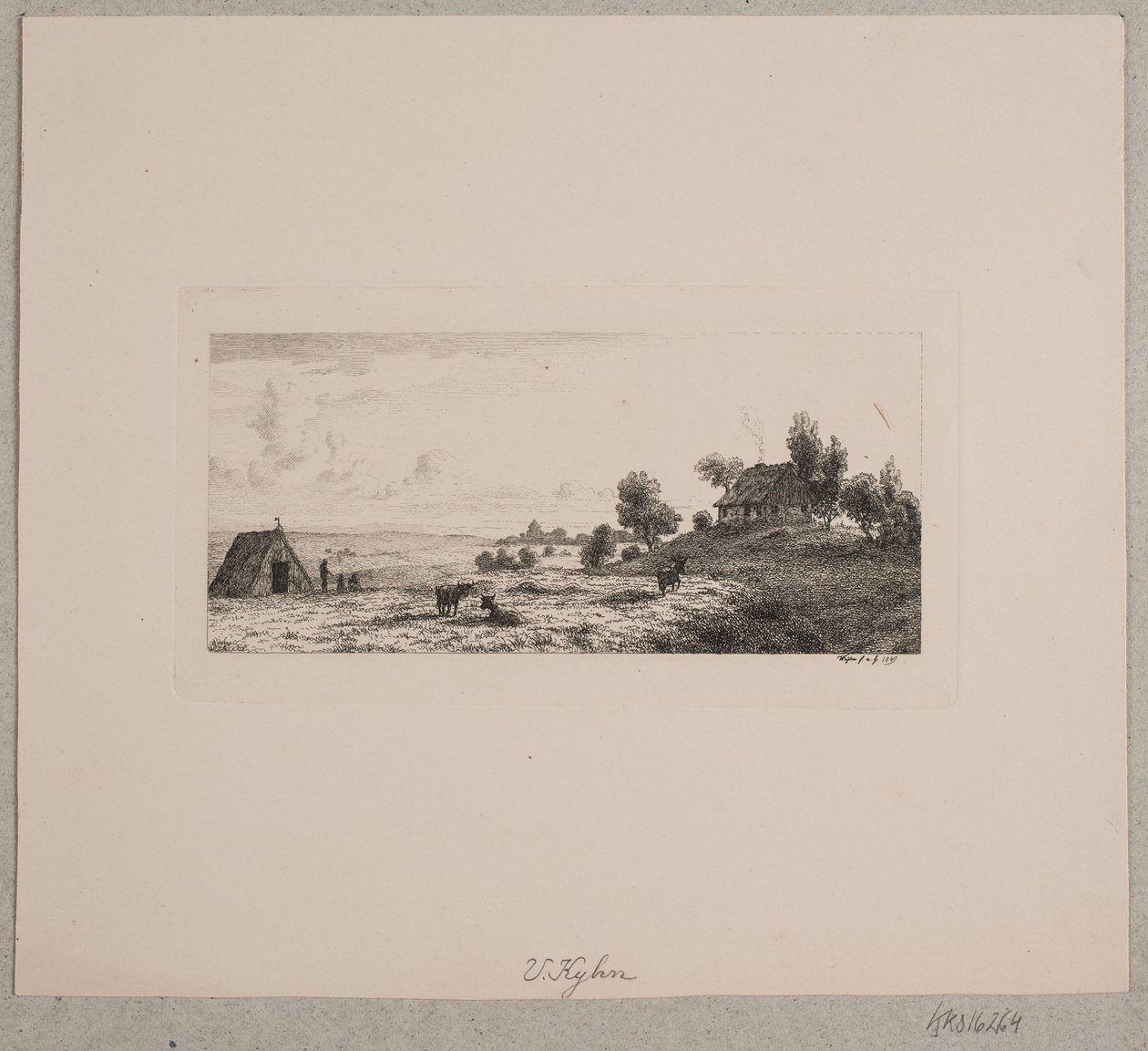 農家と小屋のある風景 作： ヴィルヘルム・キン